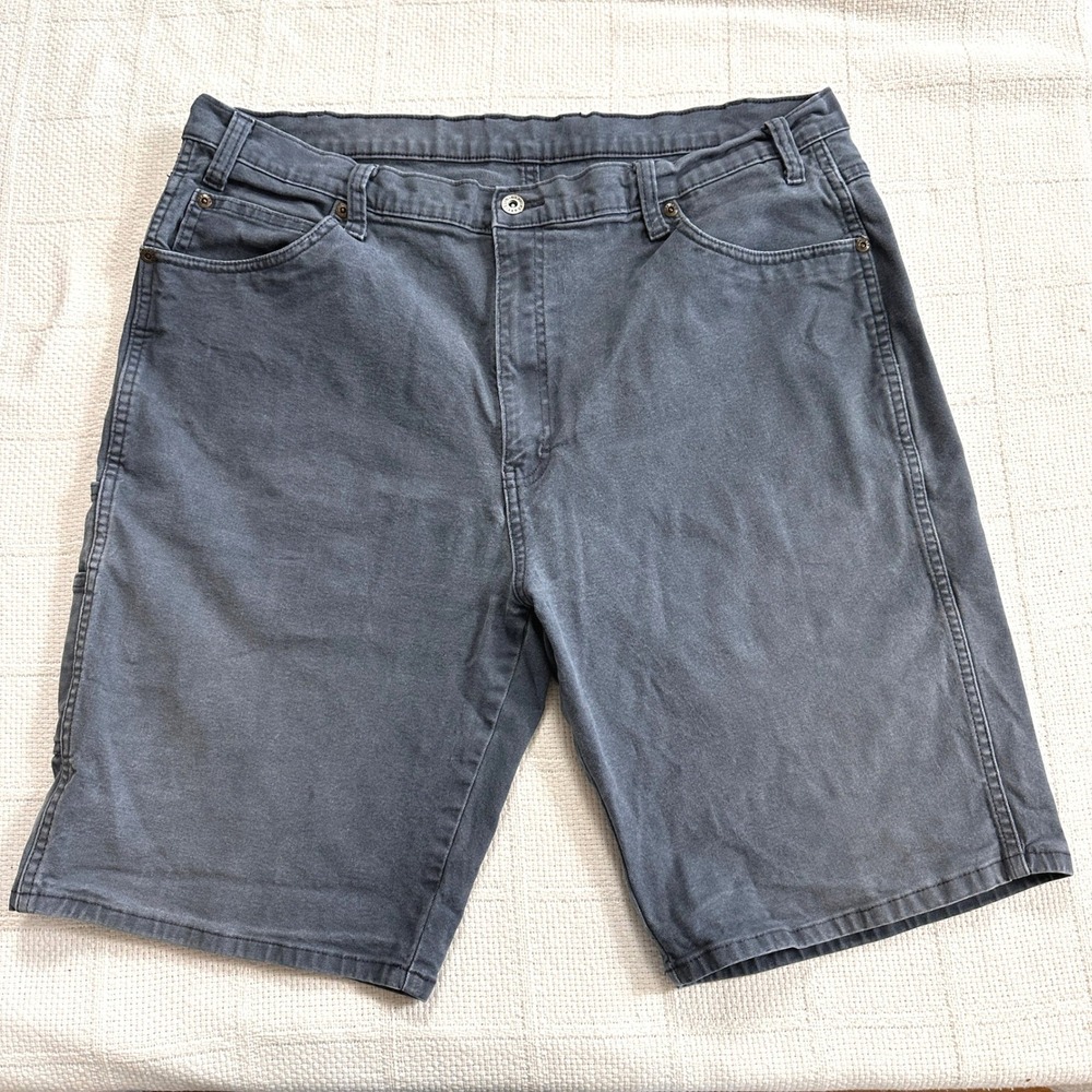 Dickies Carpenter Shorts 40 Blue Grey Utility Workwear Duck Canvas GR941RUL